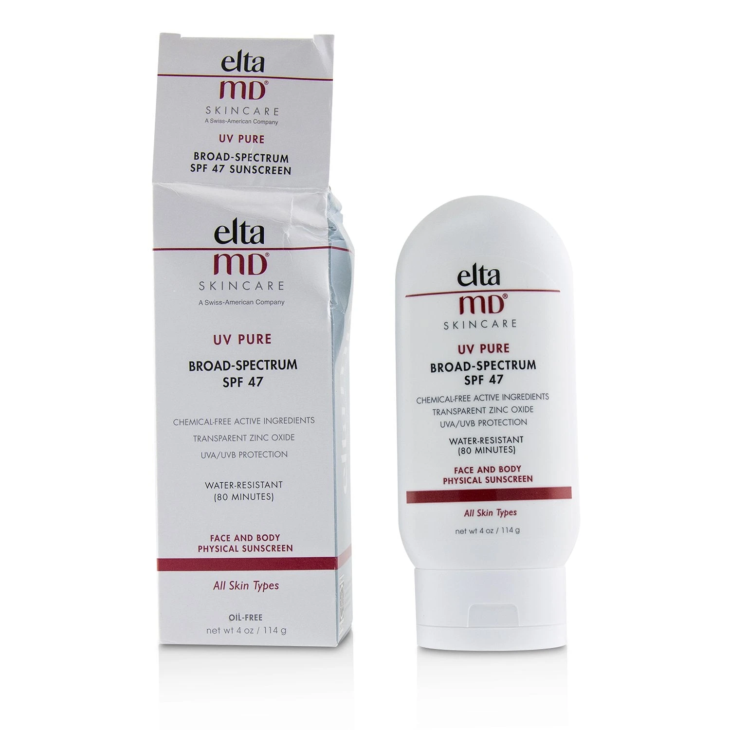 EltaMD UV Pure Water-Resistant Face & Body Physical Sunscreen SPF 47 (Box Slightly Damaged) 114g/4oz 1 EltaMD UV Pure Water-Resistant Face & Body Physical Sunscreen SPF 47 (Box Slightly Damaged) 114g/4oz