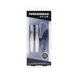 Tweezerman G.E.A.R. Brow Grooming Kit: Mini Flat Tweezers + Mini Point Tweezers + Facial Razor + Case 3pcs+1case -Lumellea Sales Store 25362830014 1