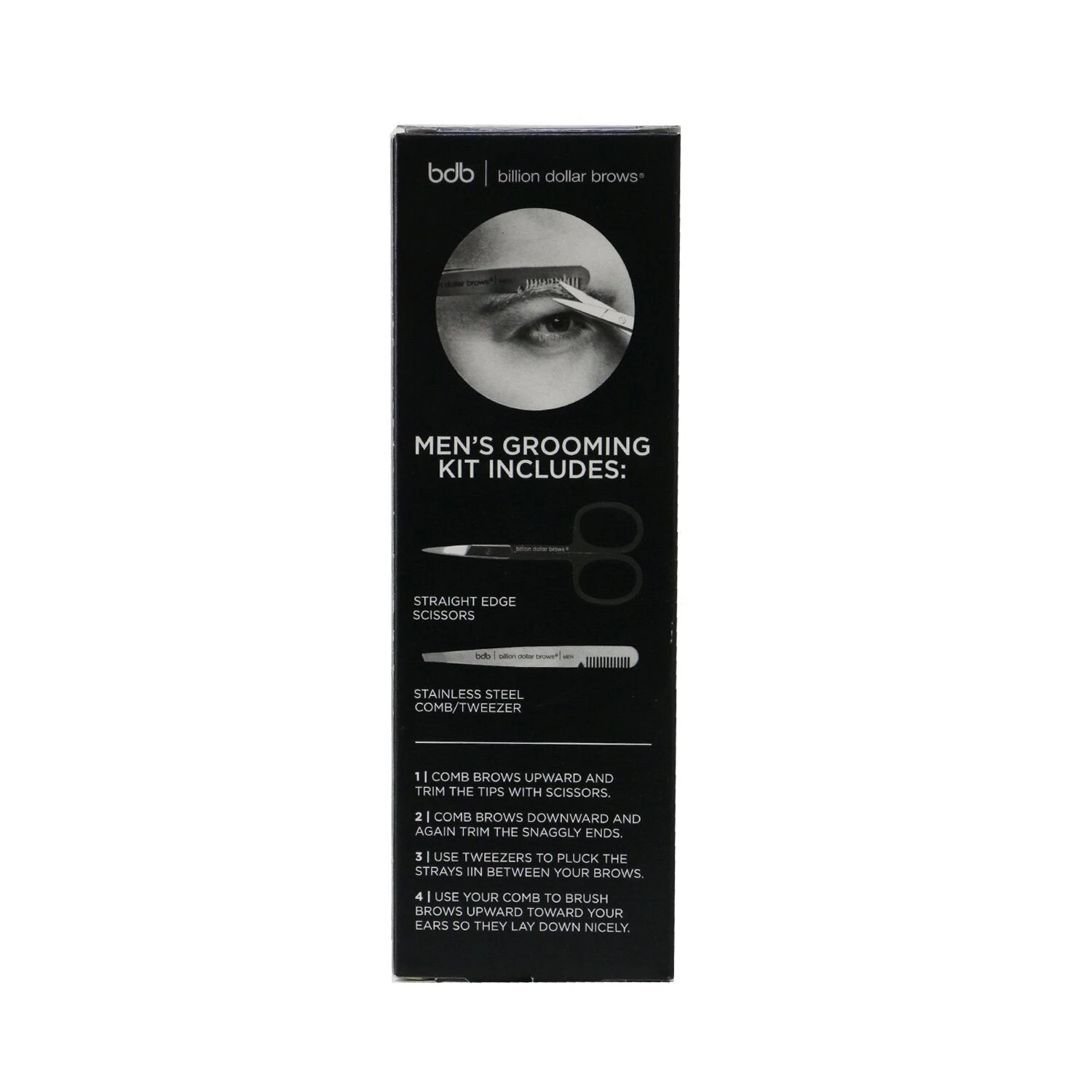 Billion Dollar Brows Men's Grooming Kit: Stainless Steel Comb/Tweezer + Straight Edge Scissor 2pcs 3 Billion Dollar Brows Men's Grooming Kit: Stainless Steel Comb/Tweezer + Straight Edge Scissor 2pcs - Image 3