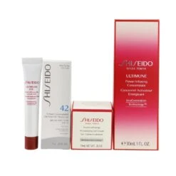Shiseido Ultimate Hydrating Glow Set: Ultimune Power Infusing Concentrate 30ml + Moisturizing Gel Cream 10ml + Eye Concentrate 5ml + SPF 42 Sunscreen 7ml (Box Slightly Damaged) 4pcs -Lumellea Sales Store 25840981414 2