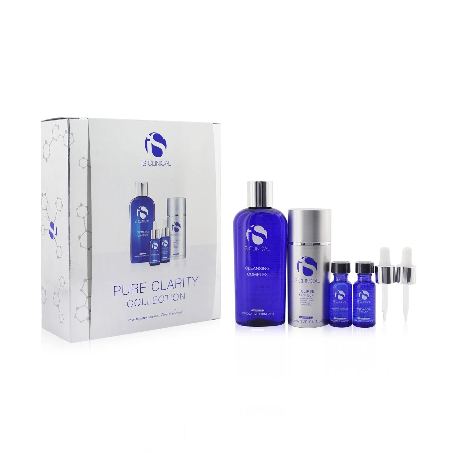 IS Clinical Pure Clarity Collection: Cleansing Complex 180ml + Active Serum 15ml + Hydra-Cool Serum 15ml + Eclipse SPF 50 Sunscreen Cream 100g 4pcs 2 IS Clinical Pure Clarity Collection: Cleansing Complex 180ml + Active Serum 15ml + Hydra-Cool Serum 15ml + Eclipse SPF 50 Sunscreen Cream 100g 4pcs - Image 2