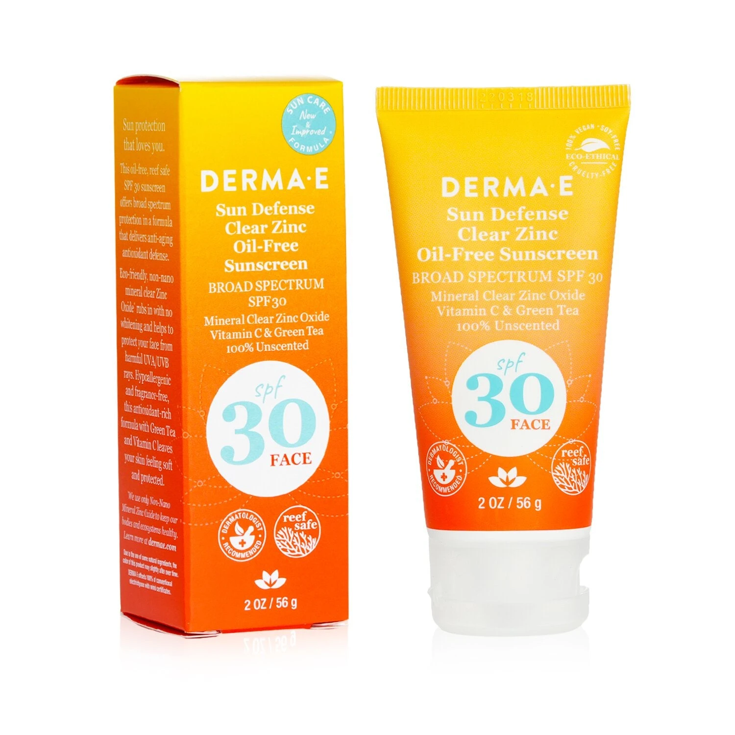 Derma E Sun Defense Clear Zinc Oil Free Sunscreen SPF 30 - Face 56g/2oz 2 Derma E Sun Defense Clear Zinc Oil Free Sunscreen SPF 30 - Face 56g/2oz - Image 2