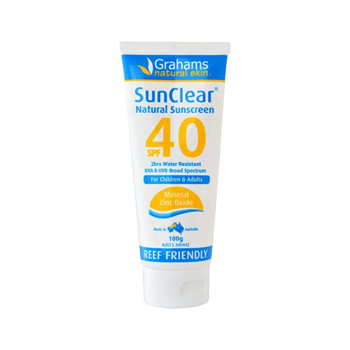 GRAHAMS NATURAL ALTERNATIVES Grahams Natural SunClear Natural Sunscreen SPF 40 (for Children & Adults) 100g 1 GRAHAMS NATURAL ALTERNATIVES Grahams Natural SunClear Natural Sunscreen SPF 40 (for Children & Adults) 100g