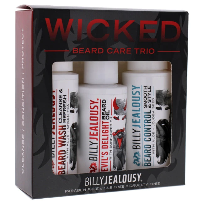 Billy Jealousy Wicked Beard Trio Kit By Billy Jealousy For Men - 3 Pc 2oz Beard Wash Cleanse And Refresh, 2oz Beard Control Smooth And Style, 2oz Devils Delight Beard Oil 1 Billy Jealousy Wicked Beard Trio Kit By Billy Jealousy For Men - 3 Pc 2oz Beard Wash Cleanse And Refresh, 2oz Beard Control Smooth And Style, 2oz Devils Delight Beard Oil