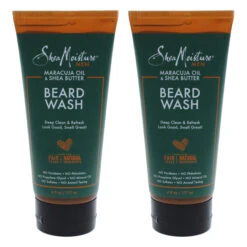 Shea Moisture Maracuja Oil & Shea Butter Beard Wash Deep Clean & Refresh - Pack Of 2 By Shea Moisture For Men - 6 Oz Cleanser