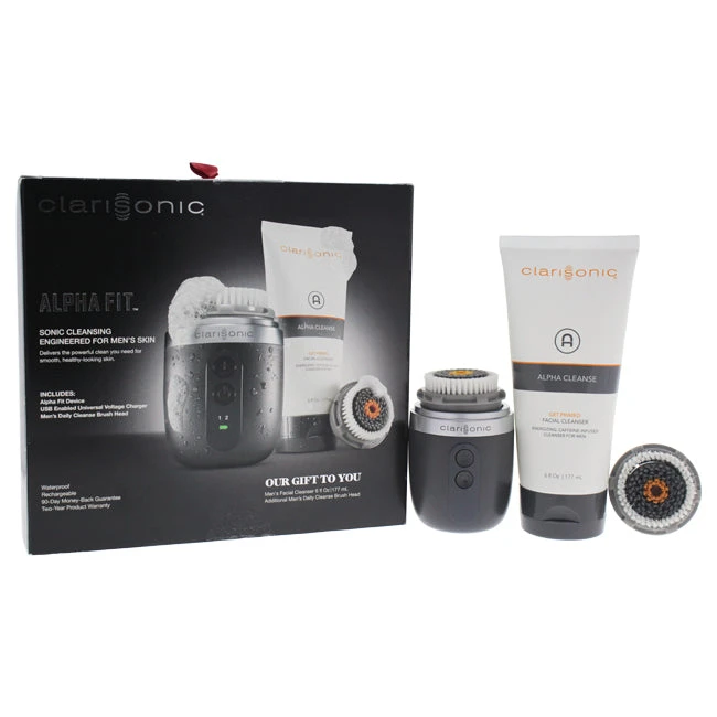 Clarisonic Alpha Fit Sonic Cleansing System - Gray By Clarisonic For Men - 5 Pc Kit Alpha Fit - Gray, USB Enabled Universal Voltage Charger, 2 X Mens Daily Cleansing Brush Head, 6oz Alpha Cleanse 1 Clarisonic Alpha Fit Sonic Cleansing System - Gray By Clarisonic For Men - 5 Pc Kit Alpha Fit - Gray, USB Enabled Universal Voltage Charger, 2 X Mens Daily Cleansing Brush Head, 6oz Alpha Cleanse