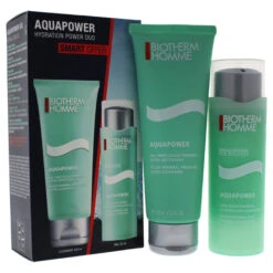Biotherm Aquapower Hydration Power Duo By Biotherm For Men - 2 Pc Set 2.53oz Aquapower Oligo-Thermal Care Dynamic Hydration , 4.22oz Aquapower Oligo-Thermal Fresh Gel Ultra Cleansing